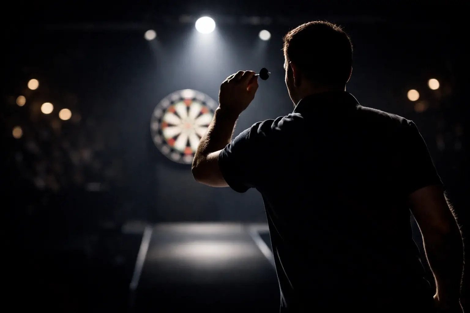 Dartspeler in concentratie bij live wedden strategie